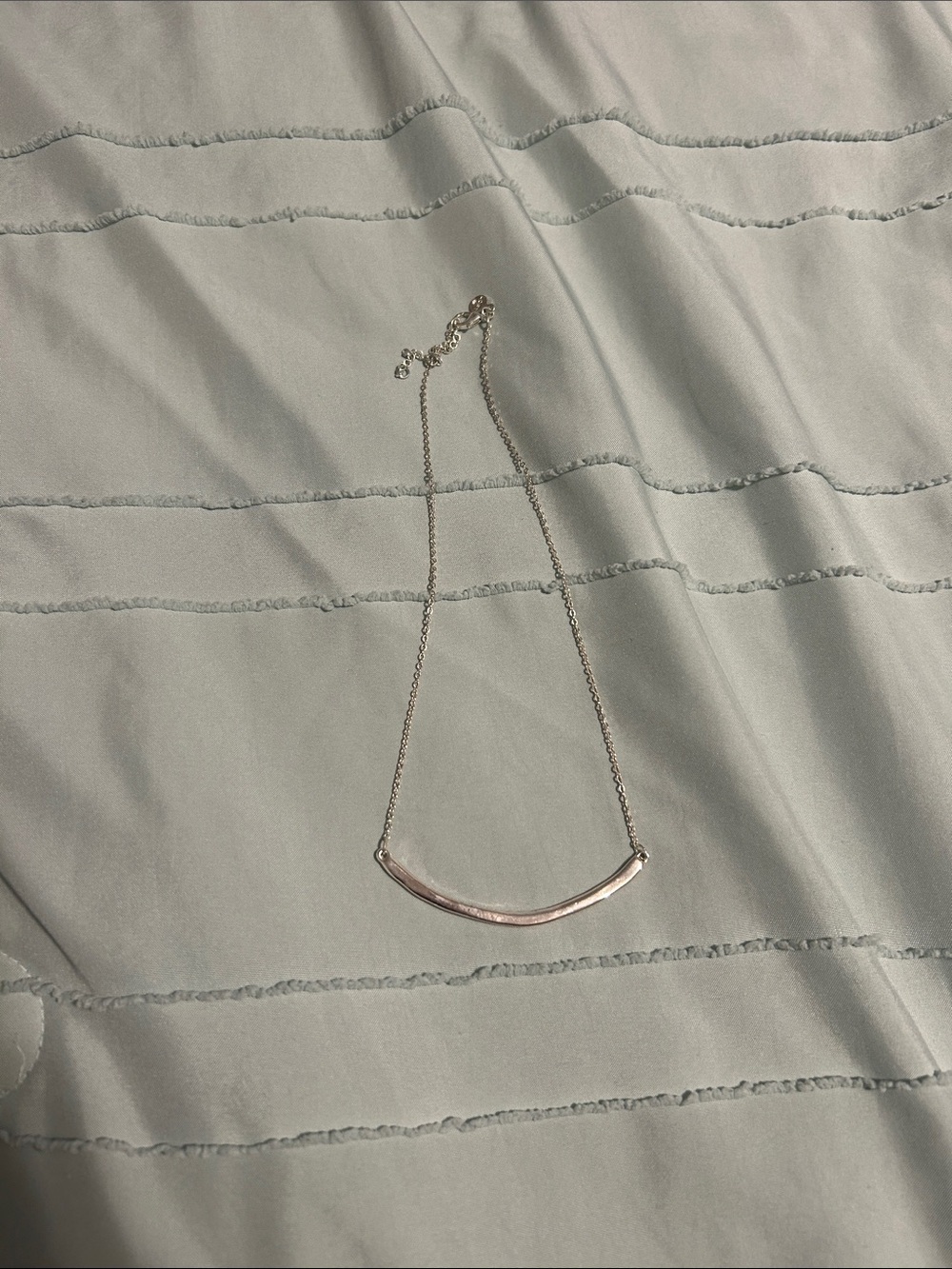 LOFT Silver Curved Bar Necklace